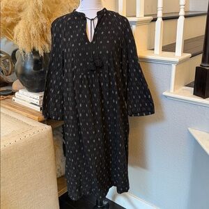 TOAST Handloom Ikat 3/4 Sleeve Sheath Midi Dress Size Small